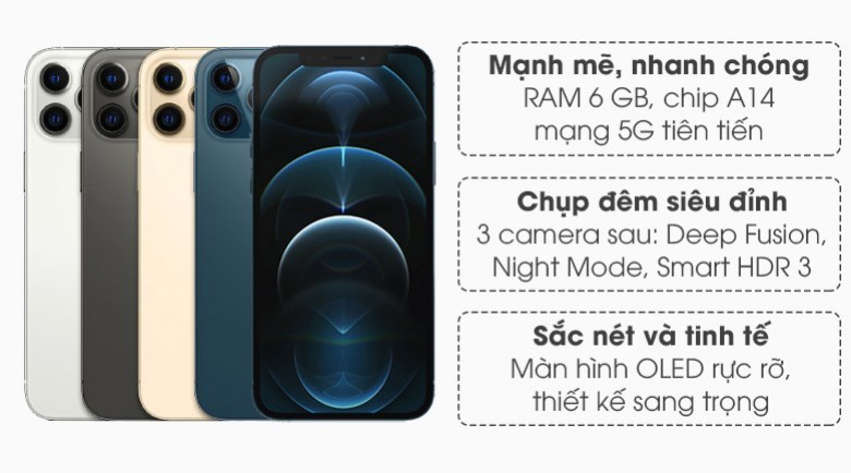 iPhone 12 Pro 128GB Cũ 2 Sim vật lý giá tốt - Bán trả góp 0%